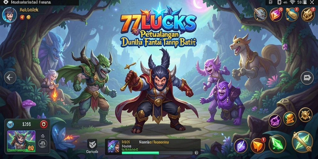 Screenshot gameplay 77LUCKS menampilkan petualangan seru dalam dunia fantasi.