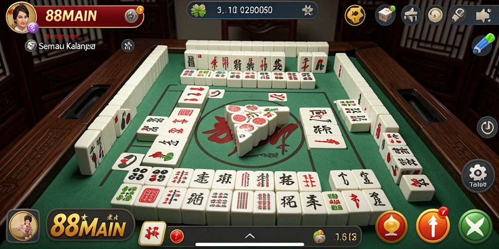 Tampilan gameplay Mahjong yang menantang dan menarik di 88MAIN.