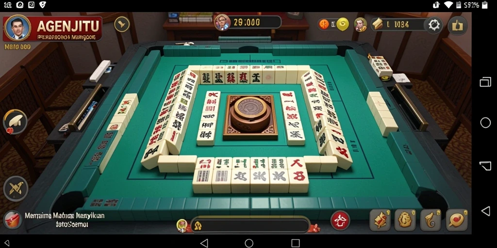 Screenshot permainan AGENJITU menampilkan suasana bermain Mahjong yang seru.