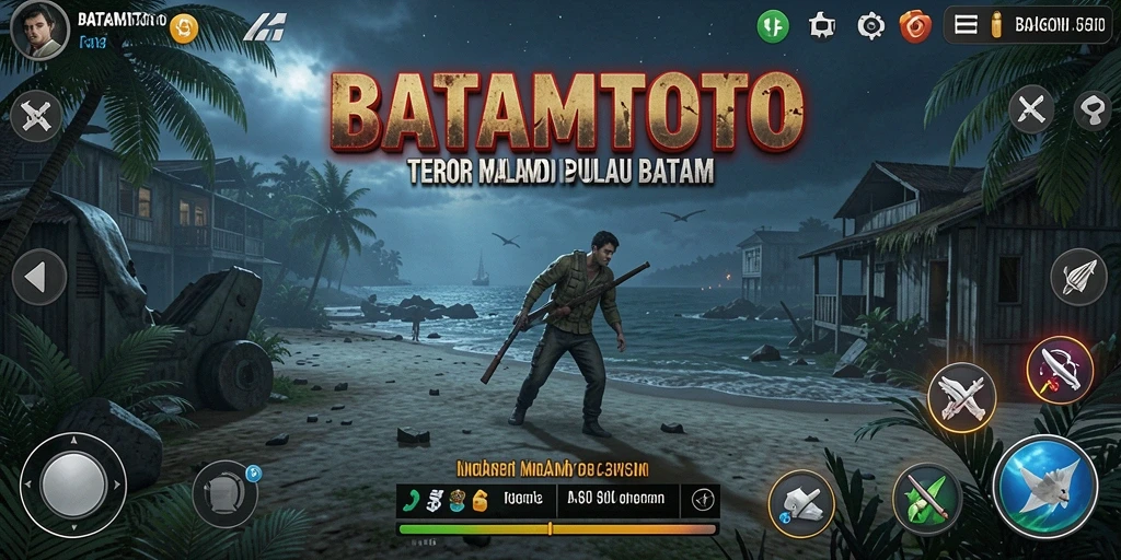Tampilan gameplay menegangkan di BATAMTOTO dengan suasana horor yang mencekam.