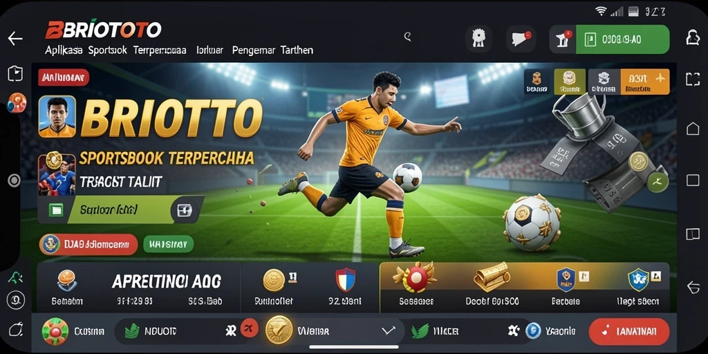 Tampilan gameplay dinamis dalam aplikasi BRIOTOTO Sportsbook.