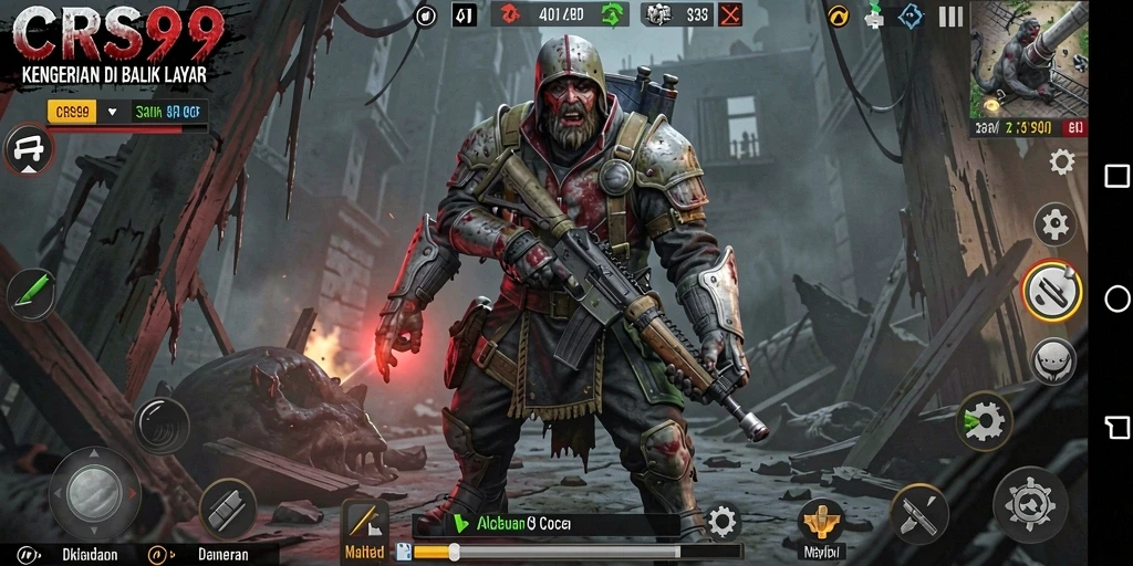 Gambaran gameplay menegangkan dari CRS99 yang memikat dan khas.