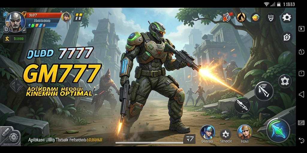 Screenshot utama menunjukkan antarmuka GM777 yang intuitif dan fitur-fitur utama.