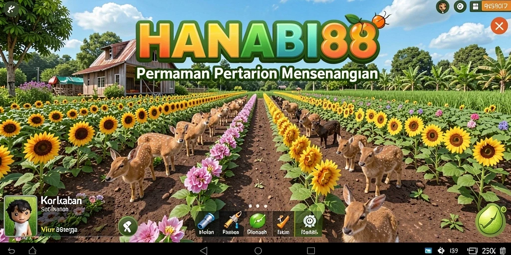 Tampilan gameplay mendebarkan dari HANABI88 dalam dunia pertanian.