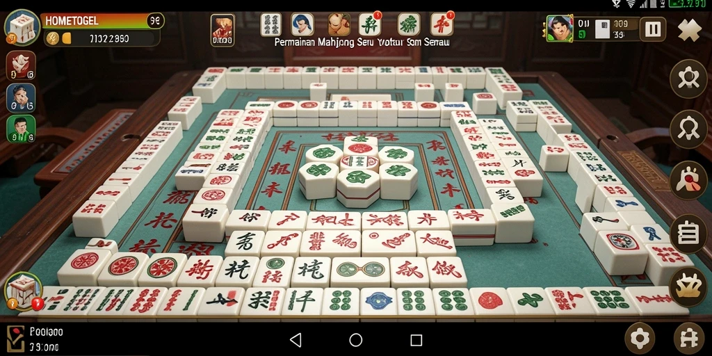 Tangkapan layar utama HOMETOGEL menampilkan permainan Mahjong yang menarik.