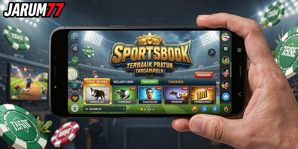 Screenshot JARUM77 menampilkan antarmuka sportsbook dengan berbagai pilihan taruhan.