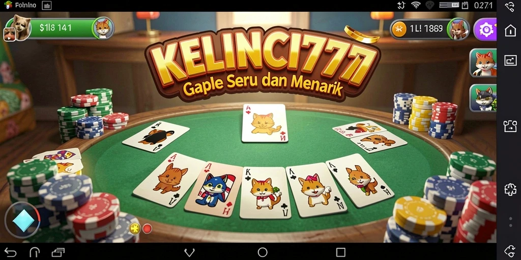 Screenshot KELINCI777 menampilkan gameplay seru permainan Gaple.