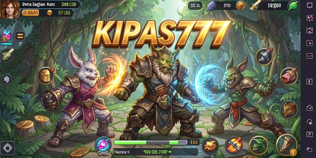Screenshot gameplay KIPAS777 menunjukkan aksi pertarungan yang menegangkan.