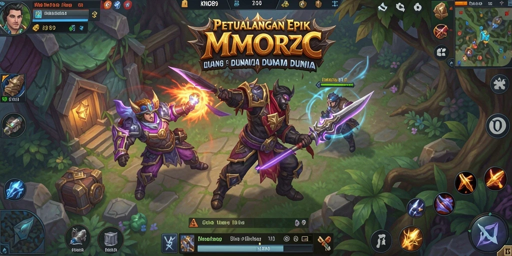 Screenshot yang menampilkan aksi seru dalam gameplay MMORPG di KNO89.
