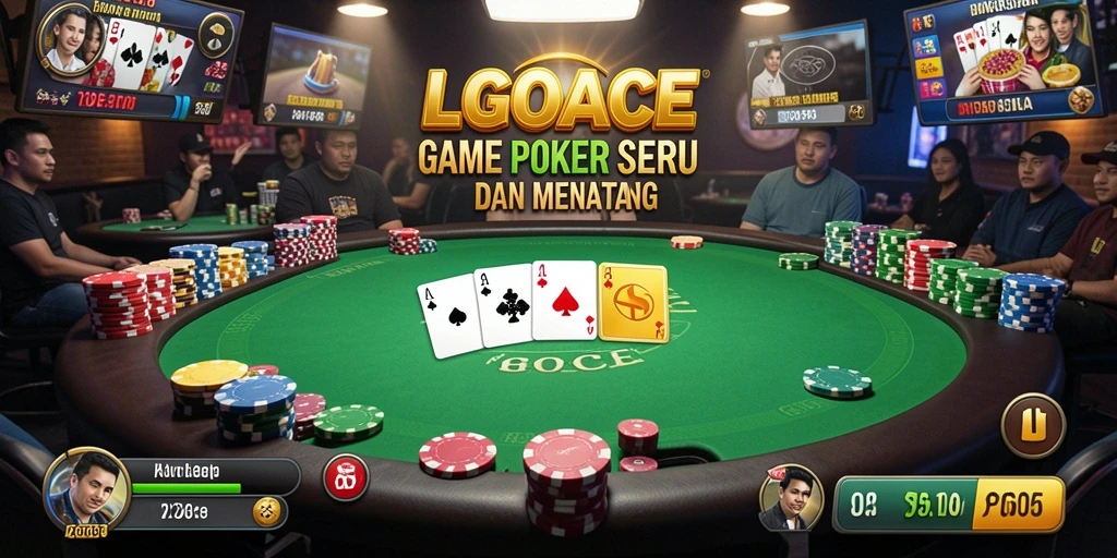 Tampilan gameplay menarik di LGOACE dengan tema poker.