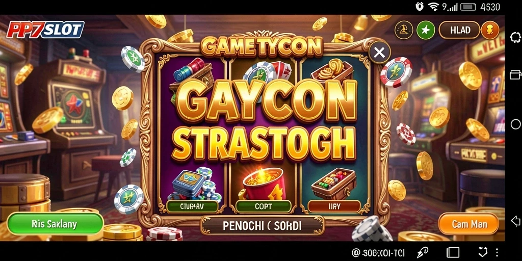 Screenshot gameplay PP7SLOT menampilkan slot yang menarik dan desain kasino.
