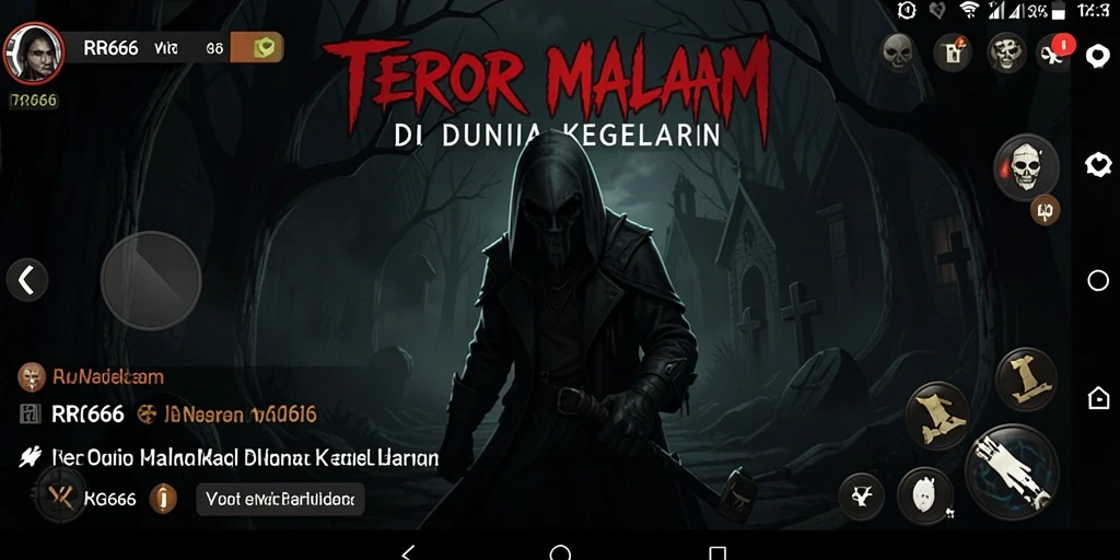 Screenshot gameplay RR666 yang menampilkan suasana horror yang intens.