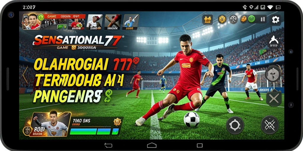 Screenshot utama SENSATIONAL77 menampilkan aksi seru dalam pertandingan olahraga.