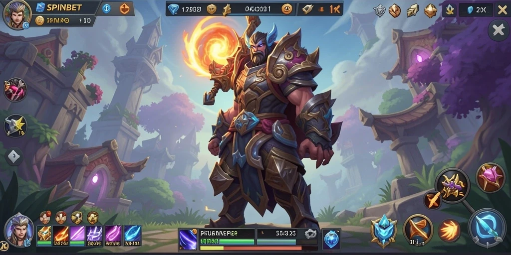 Screenshot permainan SPINBET menampilkan pertempuran epik dalam dunia MMORPG.