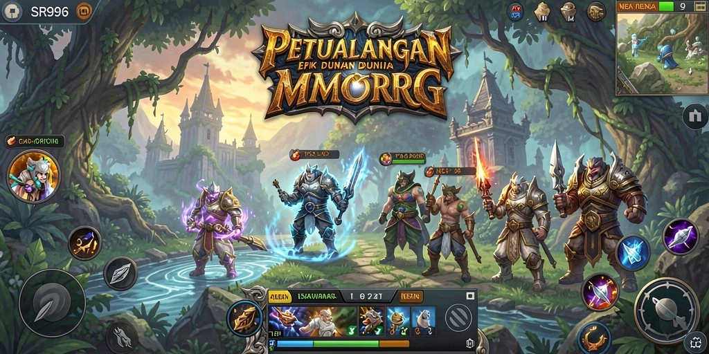 Menampilkan aksi seru dalam dunia MMORPG SR996.