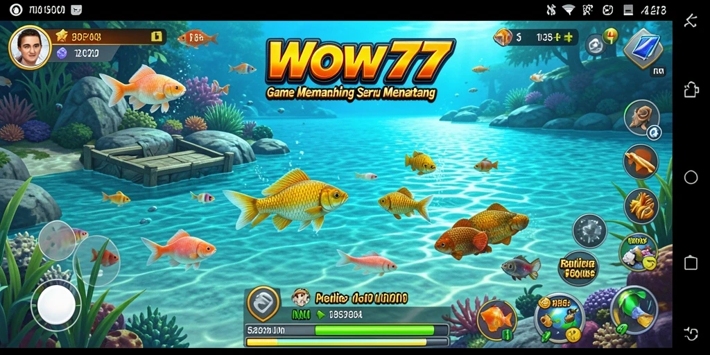 Tampilan gameplay WOW77 yang memukau dengan variasi lokasi memancing.