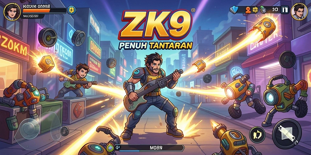 Screenshot gameplay ZK9 menunjukkan aksi seru dan penuh tantangan.